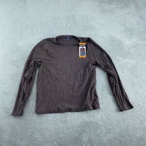 Splendid Womens Ribbed Long Sleeve Top XXL Brown Rayon & Elastane   NWT 0469